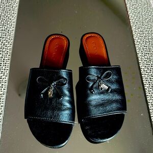 Coach sandals metallic blue. Like new. Worn once